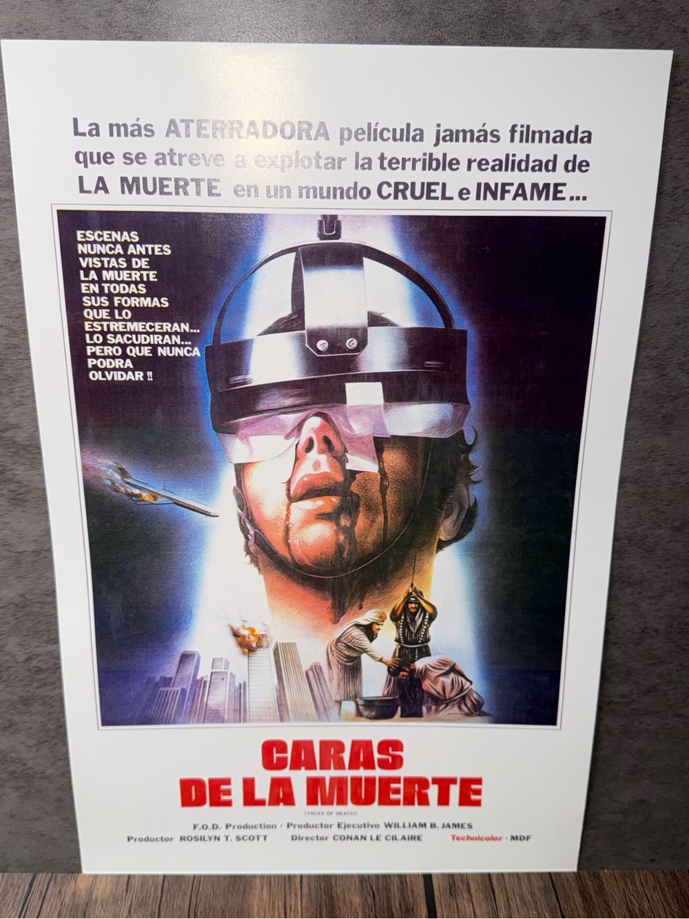 Caras de la Muerte" (Faces of Death) 1978 Horror Movie Poster Print 11x17"